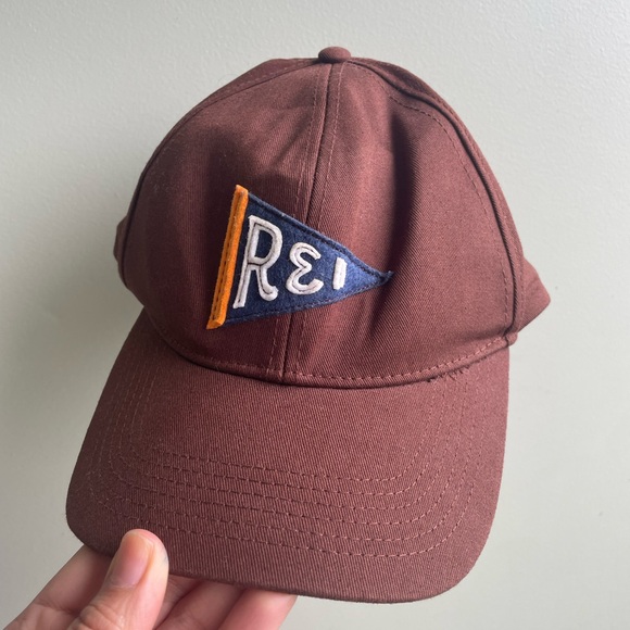 REl Adult Snapback Brown Adjustable Hat Gorpcore / Embroidered Felt Pennant Flag - Picture 1 of 13